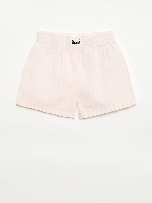 Ensemble de 2 shorts de nuit en popeline de coton - Kiabi