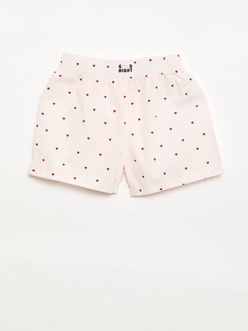 Ensemble de 2 shorts de nuit en popeline de coton - Kiabi
