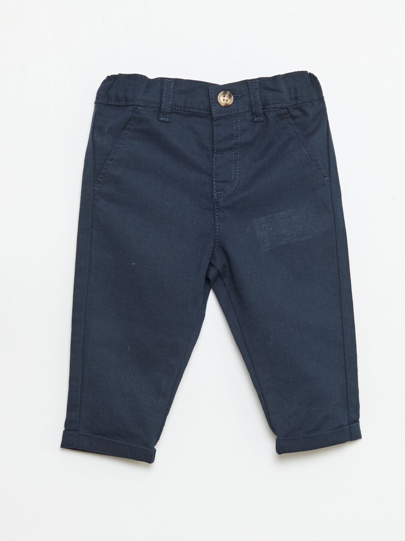 Ensemble de cérémonie 4 pièces en coton et lin Bleu - Kiabi