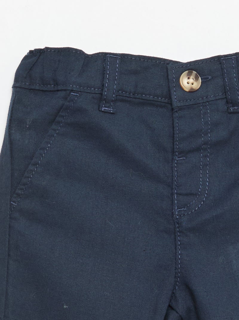 Ensemble de cérémonie 4 pièces en coton et lin Bleu - Kiabi