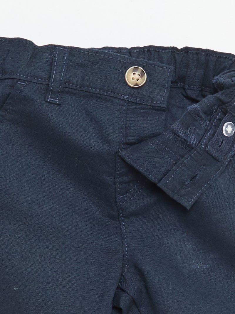 Ensemble de cérémonie 4 pièces en coton et lin Bleu - Kiabi