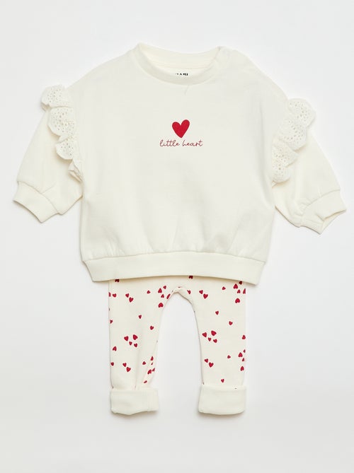 Ensemble de jogging sweat volanté + pantalon - 2 pièces - Kiabi