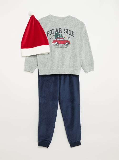 Ensemble de Noël : pyjama 2 pièces + bonnet - Kiabi