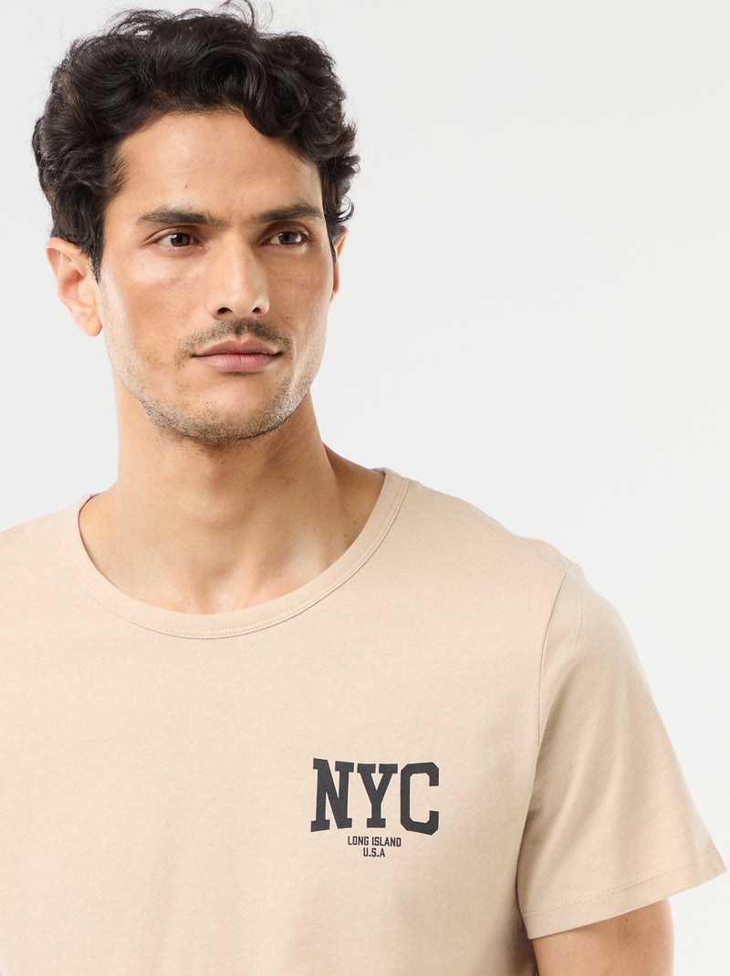 Ensemble de pyjama court t-shirt + short - 2 pièces Beige - Kiabi