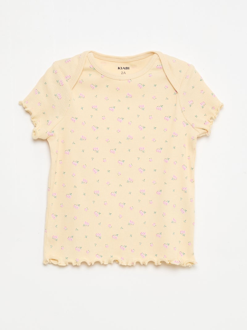 Ensemble de pyjama court t-shirt + short - 2 pièces Beige - Kiabi