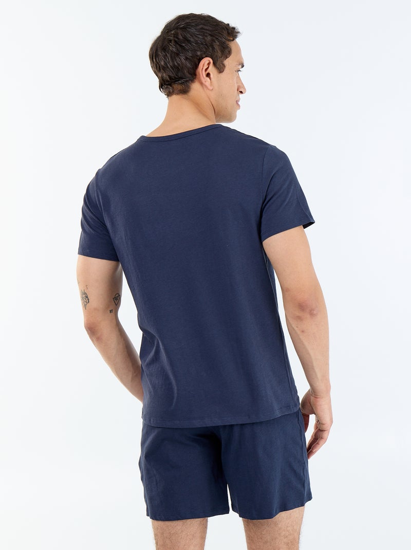 Ensemble de pyjama court t-shirt + short - 2 pièces Bleu - Kiabi
