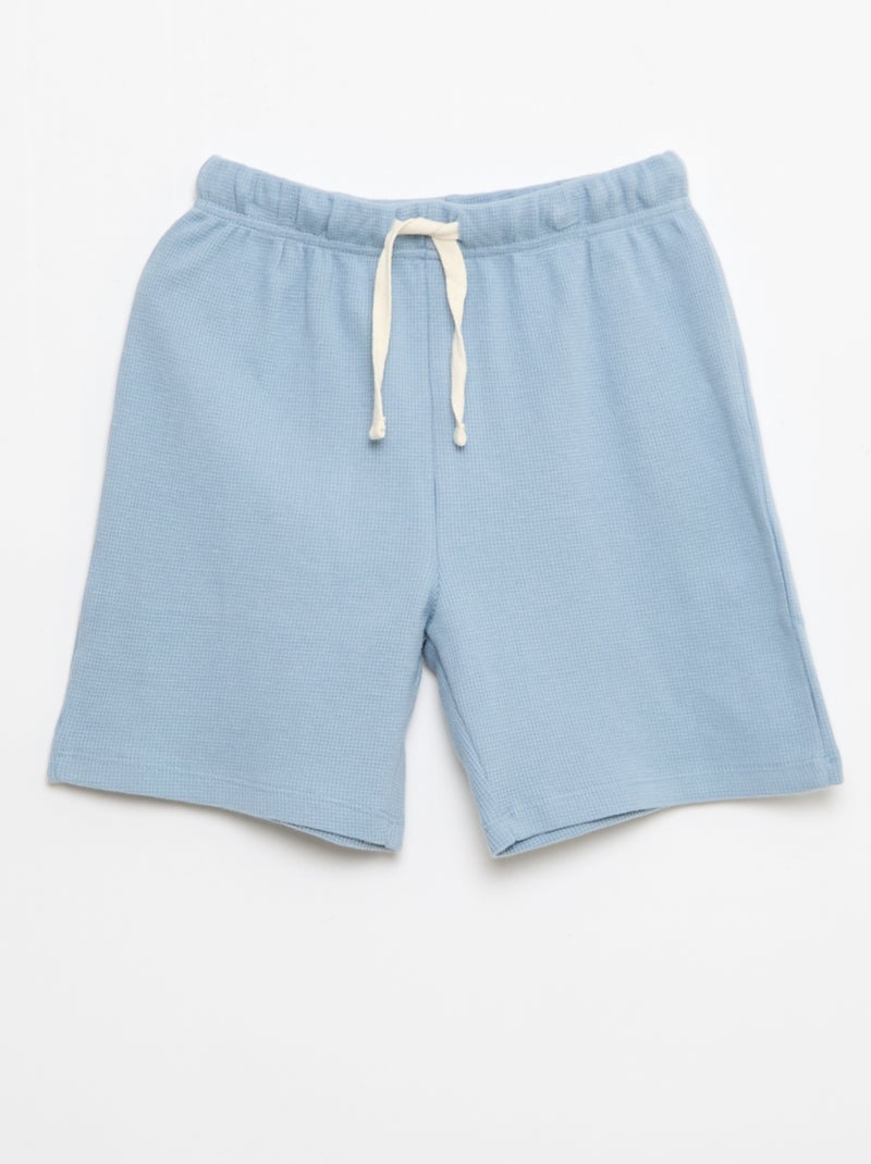 Ensemble de pyjama en coton uni Bleu - Kiabi