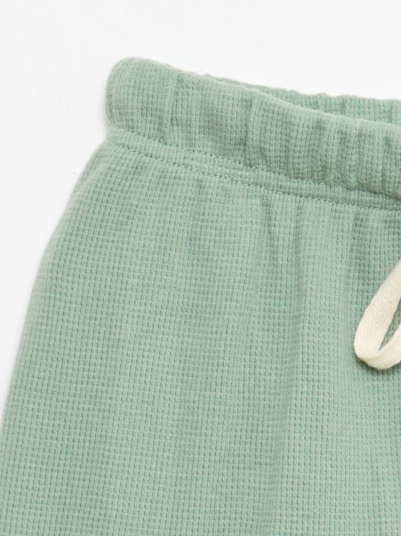 Ensemble de pyjama en coton uni Vert - Kiabi