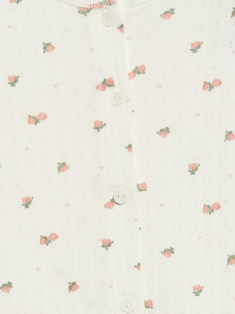 Ensemble de pyjama en maille pointelle - 2 pièces Blanc - Kiabi