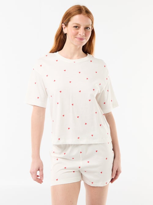 Ensemble de pyjama haut + short en jersey coton - Kiabi