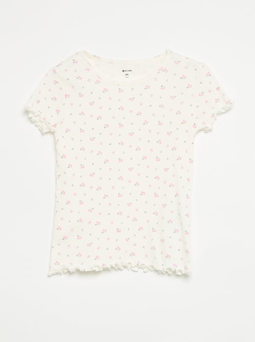 Ensemble de pyjama haut + short en maille côtelée coton - Kiabi