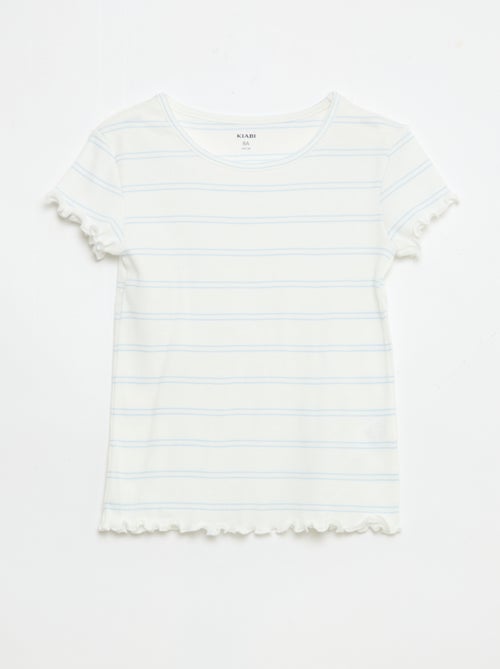 Ensemble de pyjama haut + short en maille côtelée coton - Kiabi