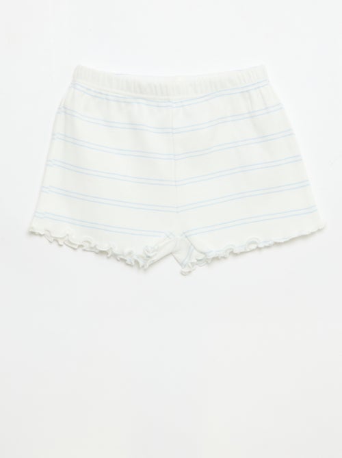 Ensemble de pyjama haut + short en maille côtelée coton - Kiabi