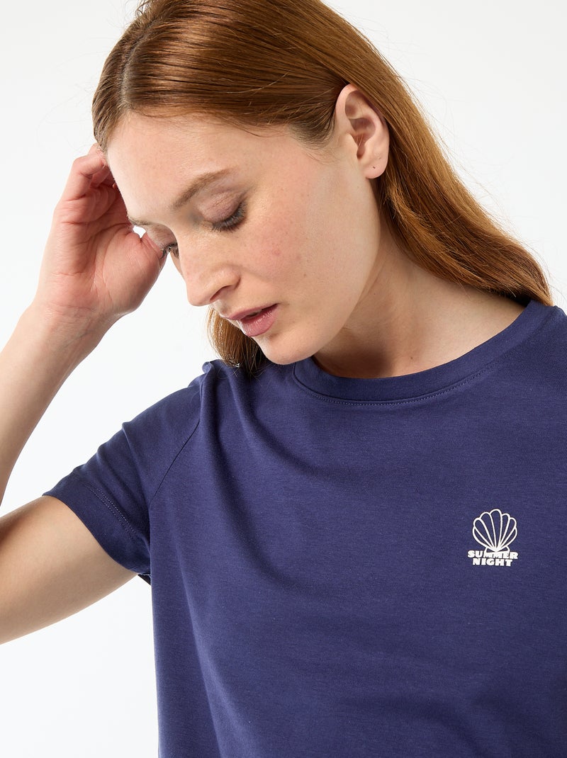 Ensemble de pyjama haut + short léger all-over rayé Bleu - Kiabi