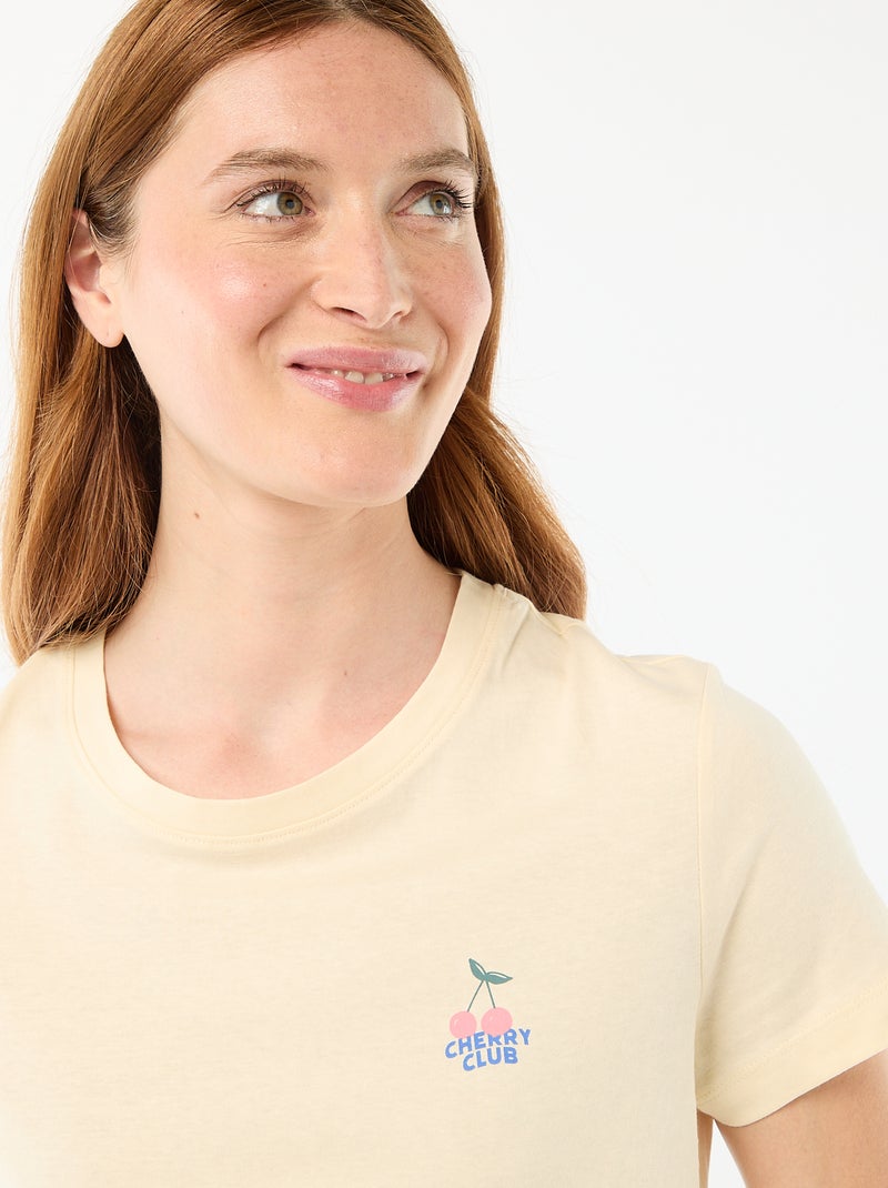 Ensemble de pyjama haut + short léger all-over rayé Jaune - Kiabi