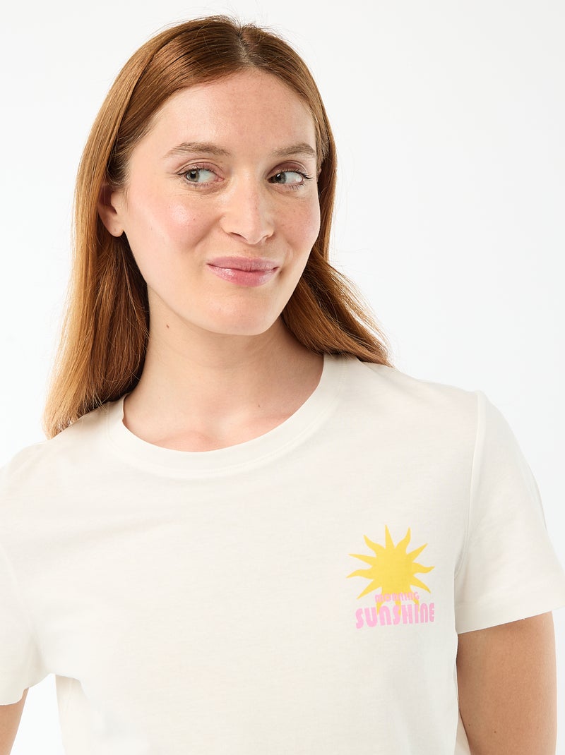 Ensemble de pyjama haut + short léger rayé Jaune - Kiabi