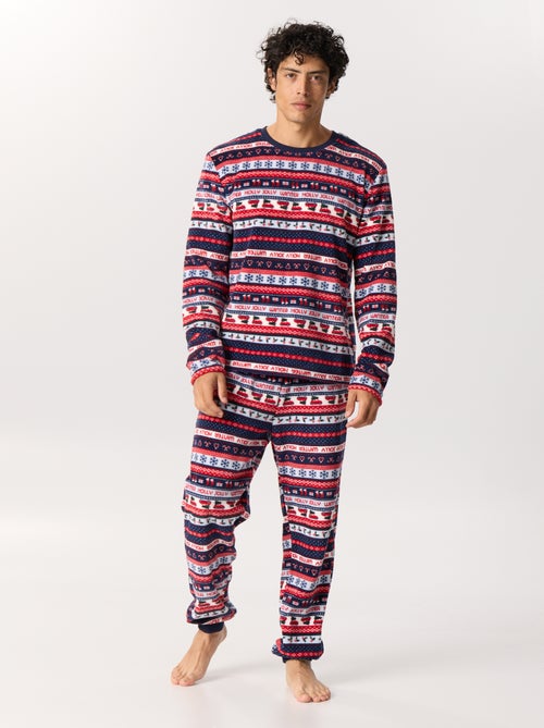 Ensemble de pyjama imprimé jacquard 'Noël' 2 pièces en polaire - Kiabi