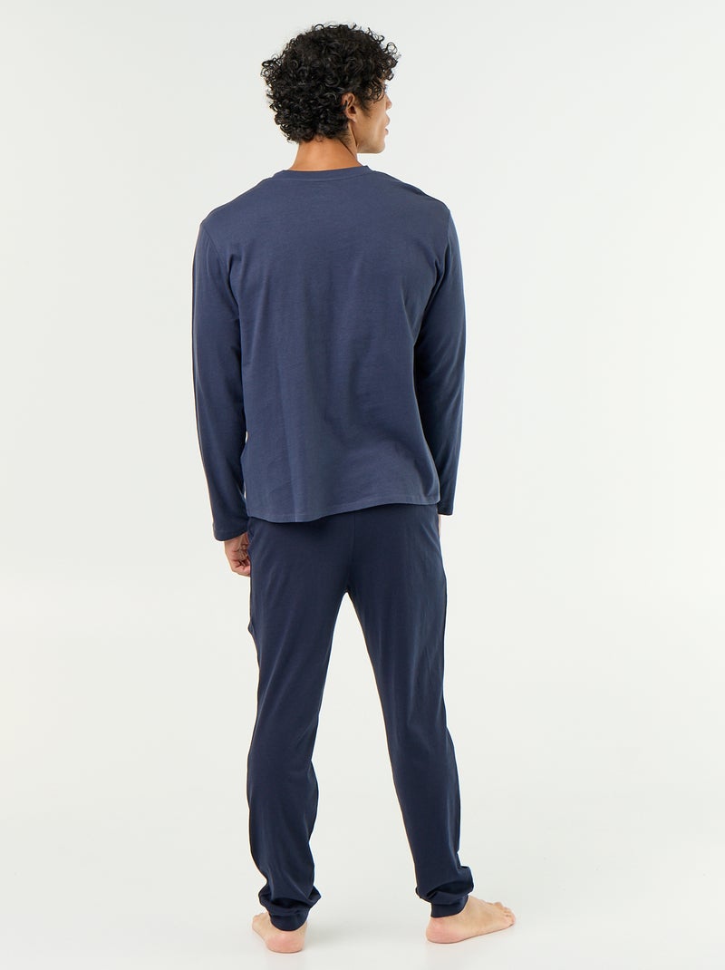 Ensemble de pyjama long en jersey - 2 pièces Bleu - Kiabi