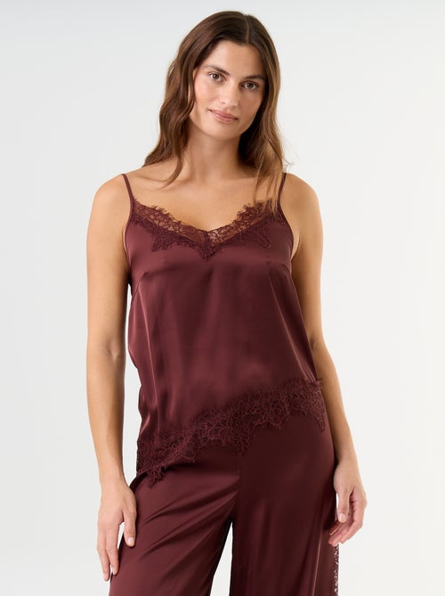 Ensemble de pyjama long satiné top + pantalon - 2 pièces - Kiabi