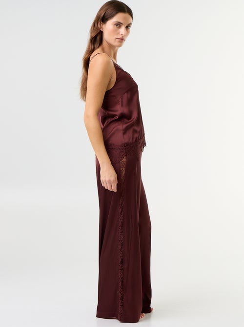 Ensemble de pyjama long satiné top + pantalon - 2 pièces - Kiabi
