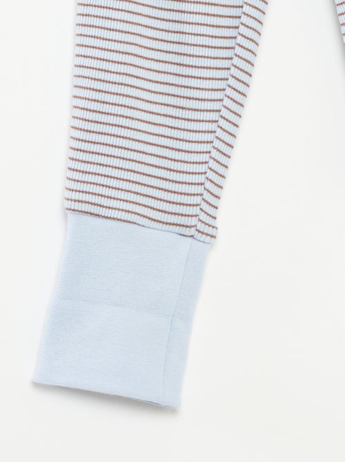 Ensemble de pyjama long t-shirt + pantalon à rayures - 2 pièces - Kiabi