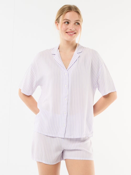 Ensemble de pyjama rayé haut + short - Kiabi