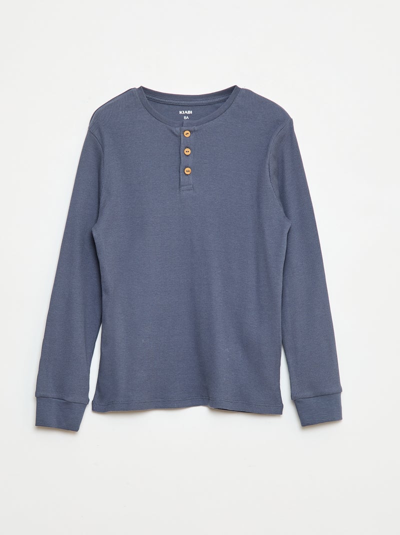 Ensemble de pyjama t-shirt + pantalon côtelés - 2 pièces Gris - Kiabi