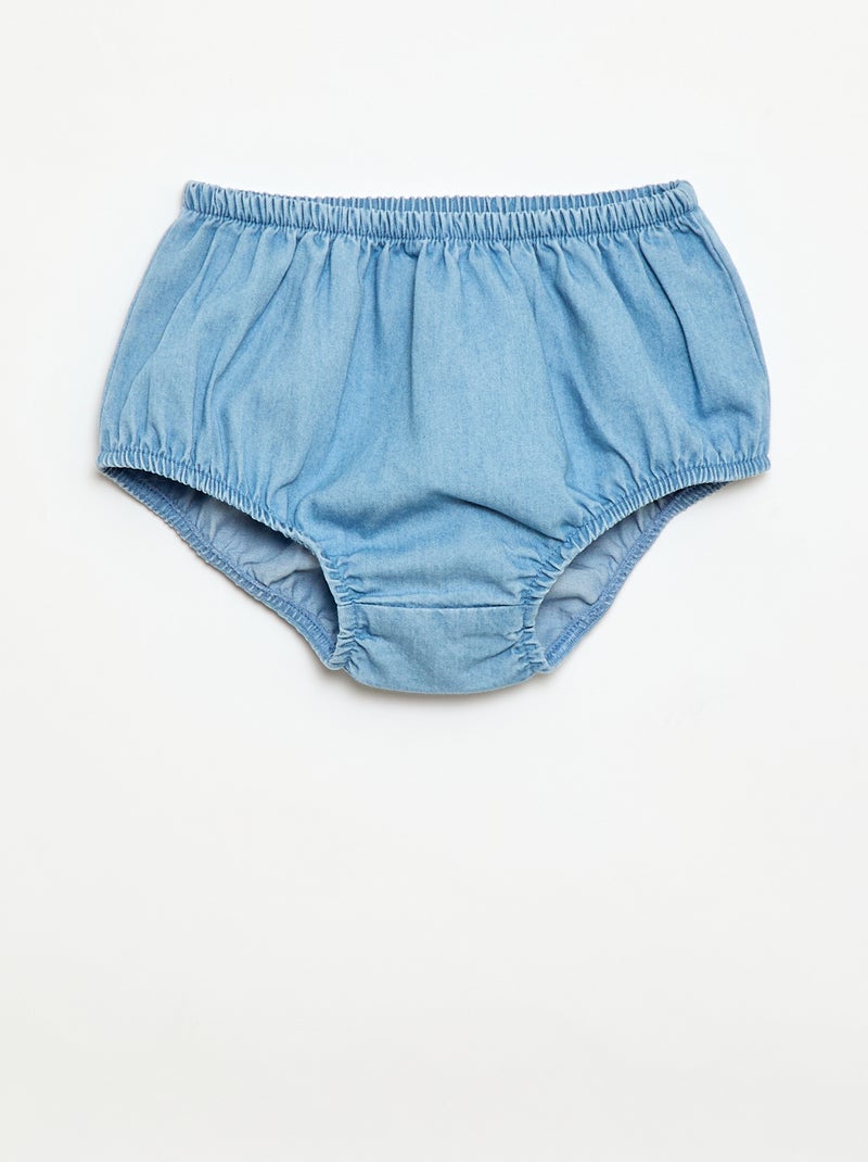 Ensemble denim robe + culotte Bleu - Kiabi