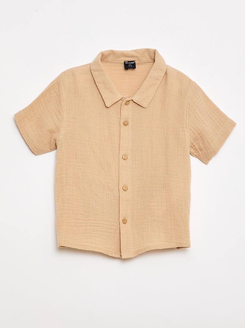 Ensemble deux pièces chemise + short Beige - Kiabi