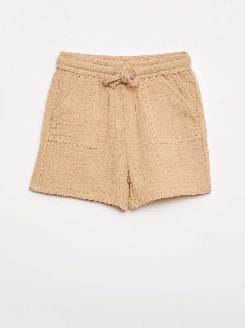 Ensemble deux pièces chemise + short Beige - Kiabi