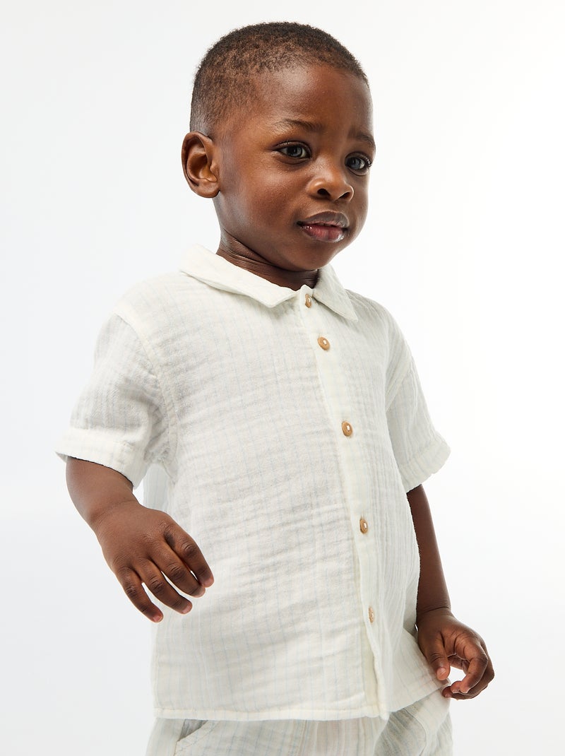 Ensemble deux pièces chemise + short Blanc - Kiabi