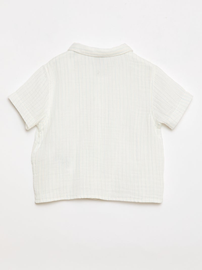 Ensemble deux pièces chemise + short Blanc - Kiabi