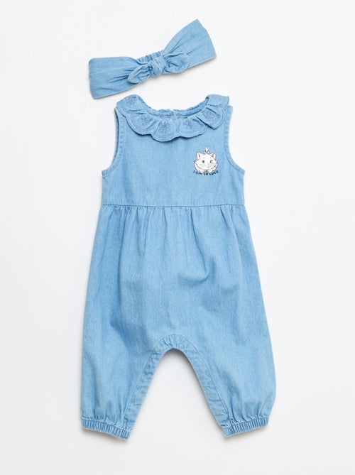 Ensemble 'Disney' en denim - Salopette longue + bandeau - Kiabi