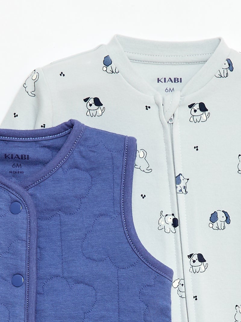 Ensemble dors-bien + gilet matelassé Bleu - Kiabi