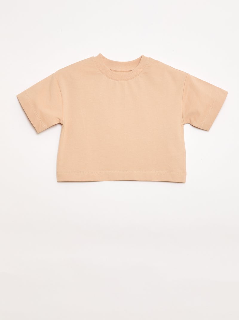 Ensemble en jersey t-shirt + pantalon Beige - Kiabi