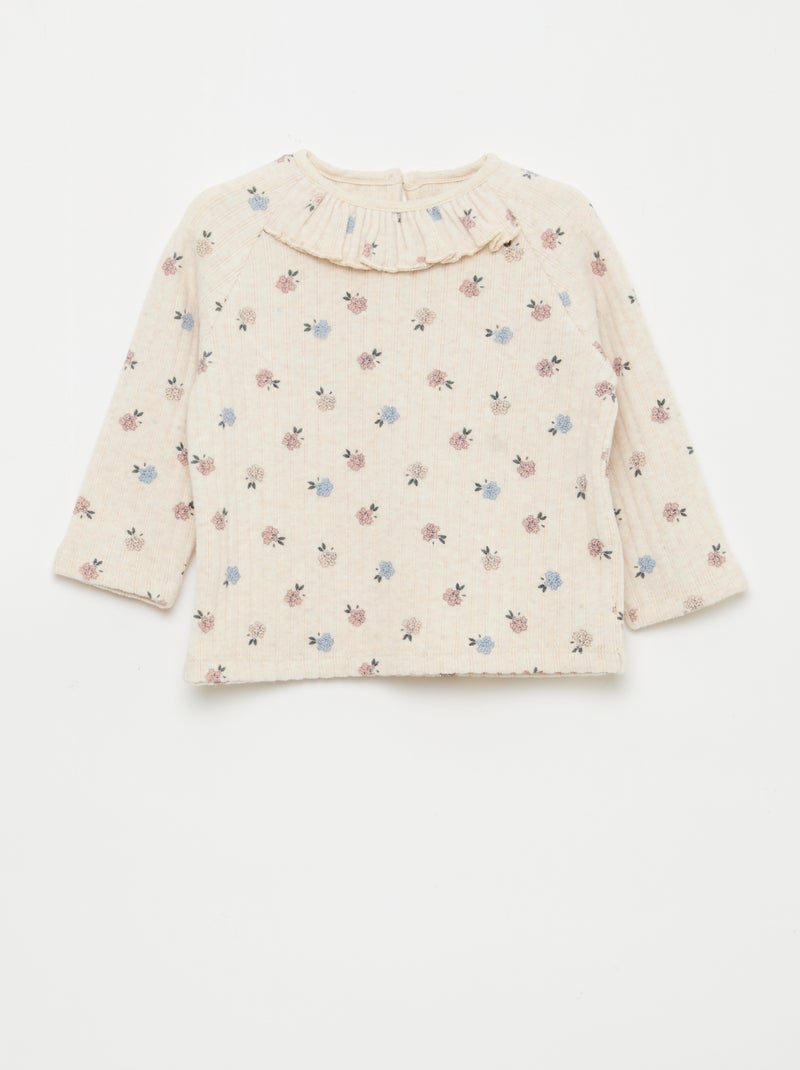 Ensemble en maille duveteuse - 2 pièces Beige - Kiabi