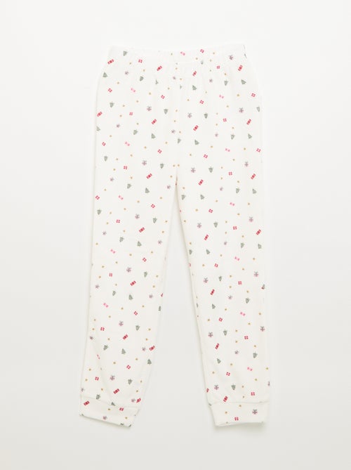Ensemble en velours 'Noël' -  pyjama 2 pièces + masque de nuit - Kiabi