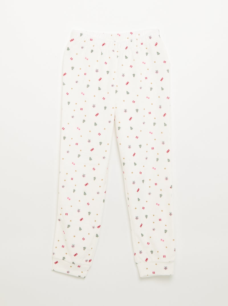 Ensemble en velours 'Noël' -  pyjama 2 pièces + masque de nuit Rouge - Kiabi
