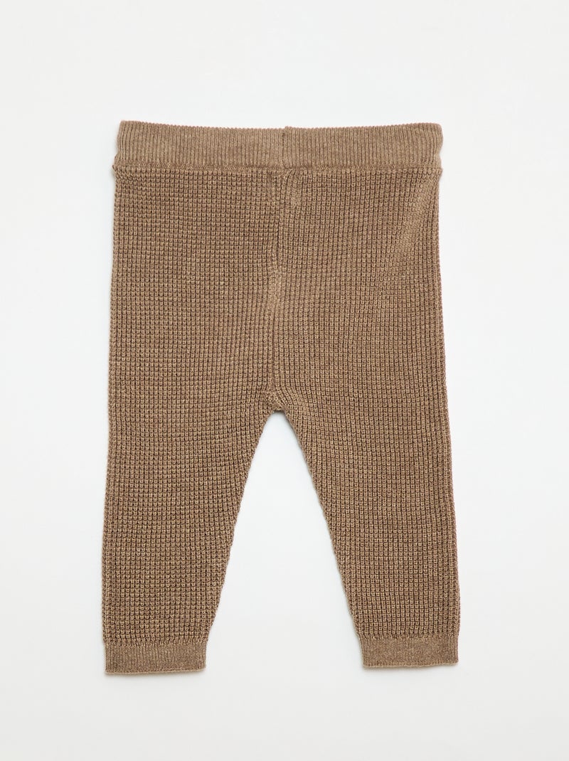 Ensemble gilet cache cœur + legging en maille - 2 pièces Marron - Kiabi