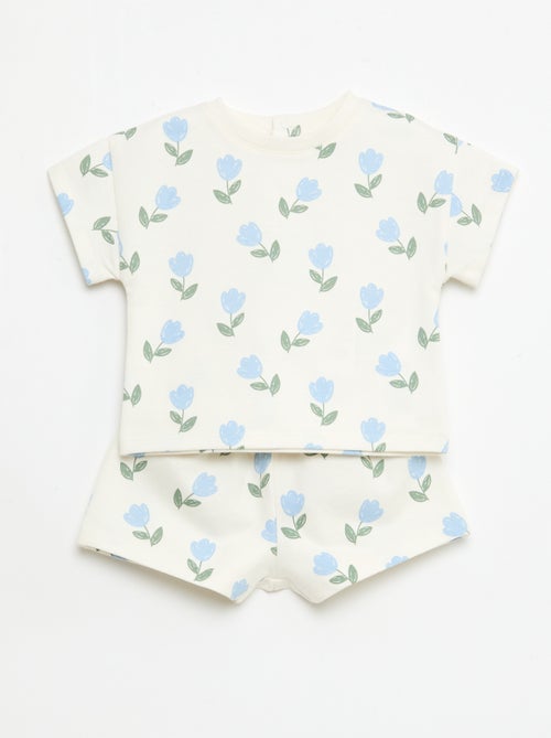 Ensemble imprimé 2 pièces short + T-shirt - Kiabi