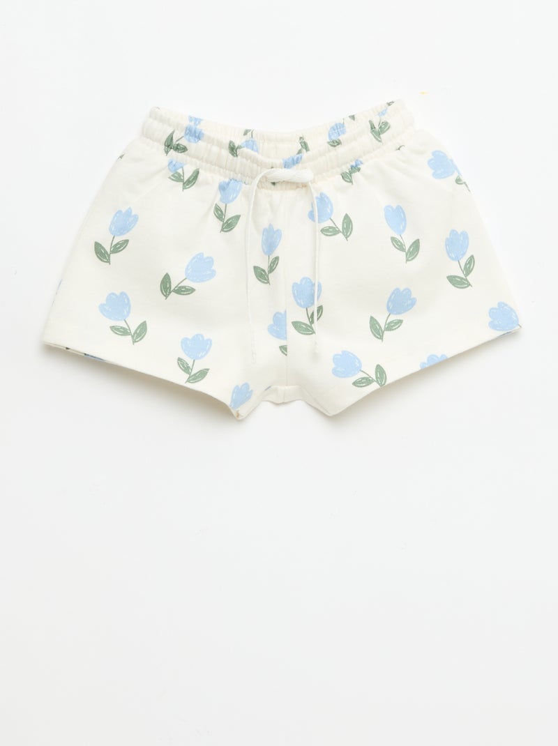 Ensemble imprimé 2 pièces short + T-shirt Blanc - Kiabi