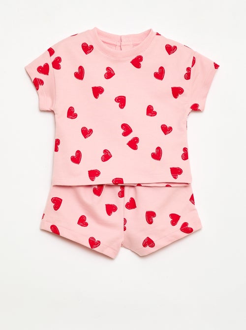 Ensemble imprimé 2 pièces short + T-shirt - Kiabi
