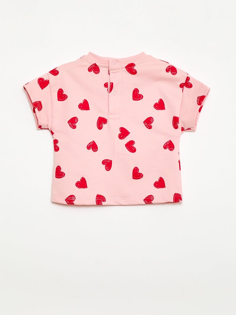 Ensemble imprimé 2 pièces short + T-shirt Rose - Kiabi