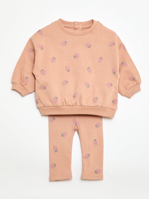 Ensemble jogging en molleton sweat + legging - 2 pièces - Kiabi