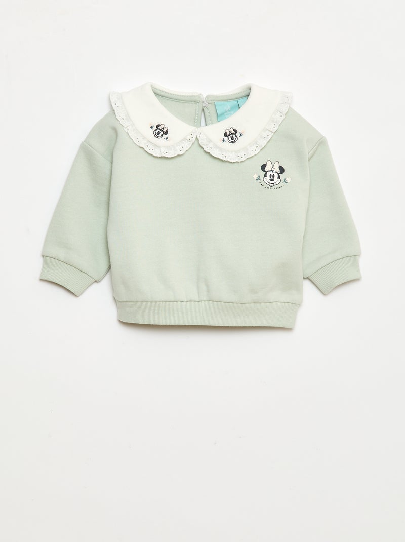 Ensemble jogging sweat + pantalon + bavoir 'Disney' 'Minnie' - 3 pièces Vert - Kiabi