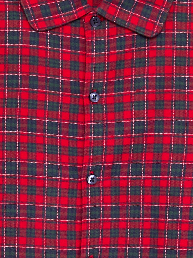 Ensemble pyjama chemise + pantalon en flanelle - 2 pièces Rouge - Kiabi