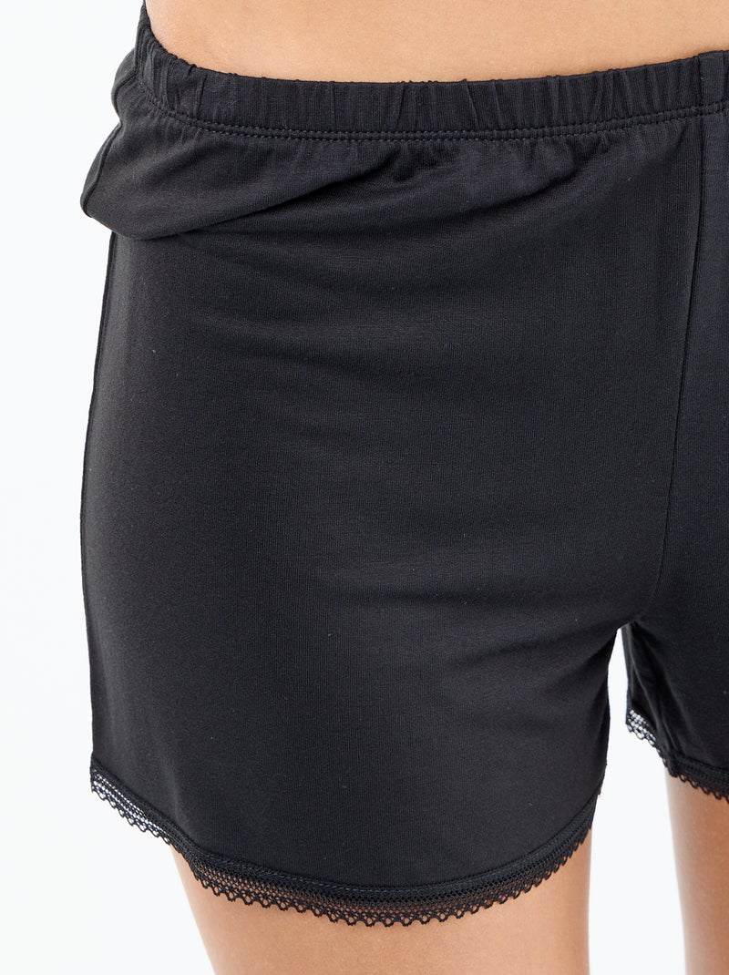 Ensemble pyjama court - 2 pièces Noir - Kiabi