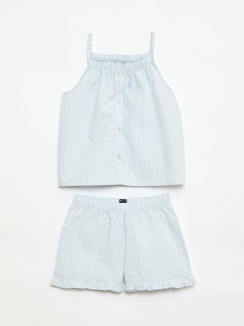 Ensemble pyjama court à motif Vichy - 2 pièces - Kiabi