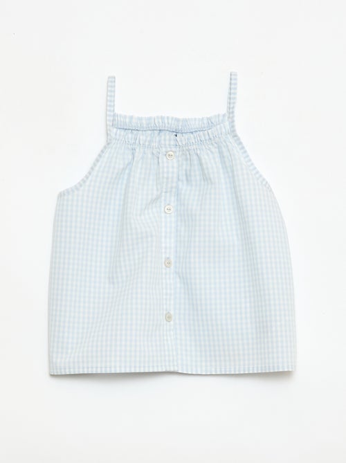 Ensemble pyjama court à motif Vichy - 2 pièces - Kiabi