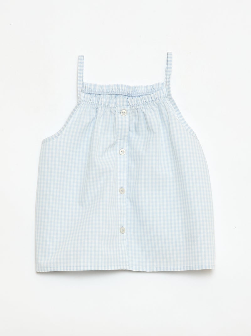 Ensemble pyjama court à motif Vichy - 2 pièces Blanc - Kiabi